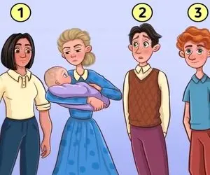 بازی فکری؛  در عرض 5 ثانیه پدر نوزارد را بین سه مرد دیگر پیدا کنید!