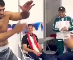 آواز محلی؛ رقص مازندرانی و تک دست هادی ساروی تو رختکن واسه بردش/مربیشم سنگ تموم گذاشت