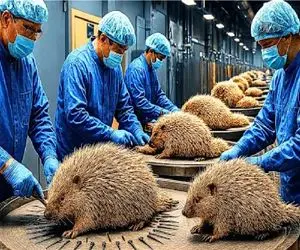 فرآوری جوجه تیغی؛ کشتار جوجه تیغی برای بهره وری از گوشت و تیغ در صنایع دستی