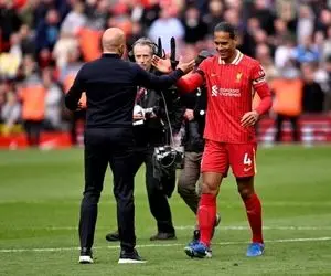 ۵ دقیقه دراماتیک فن‌دایک در آنفیلد