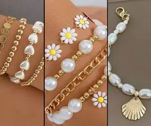 دستبندهای مراورید بافی؛ نمونه های اشرافی که خانومهای به روز جای طلا میندازن