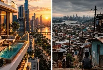 تصاویری از دو زندگی متفاوت محله های لوکس و فقیر 8 کشور معروف جهان؛ خدا واقعا جای حقه؟