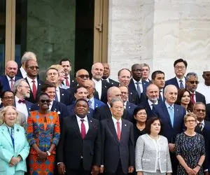 عکس یادگاری رؤسای مجالس جهان با حضور قالیباف