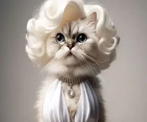 اگر حیوانات آدم بودند؛ مرلین مونرو گربه ها با موی بلوند: تنها کسی که خزش رو بیمه کرد