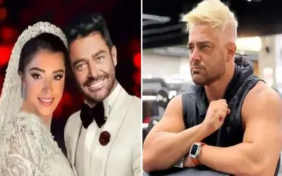 قهر بودن استایل گلزار با زن شیک پوشش؛ محمدرضا کنار آیسان بانو مثل پسربچه ها تیپ زده