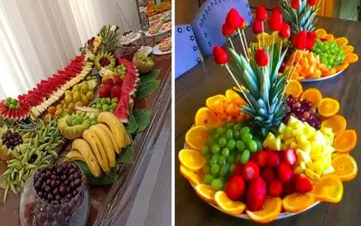 جشن رنگها در سینی میوه؛ انواع برش زدن و تزیین میوه های فصل آبدار واسه افراد سلیقه دار