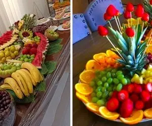 جشن رنگها در سینی میوه؛ انواع برش زدن و تزیین میوه های فصل آبدار واسه افراد سلیقه دار