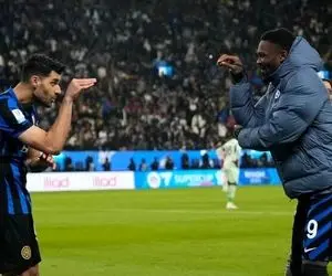 آواز شادیسم؛ مهدی طارمی با مو بوسختوم مو برشتوم یجور بندری زد کل اینتر باهاش لرزوندن