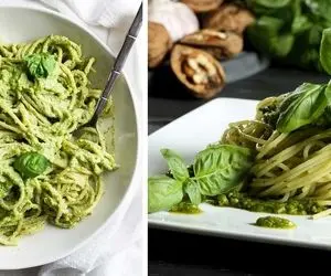 طرز تهیه اسپاگتی با سس پستو خوشمزه و لذیذ / روش پخت عالی و راحت و طعم بی نظیر