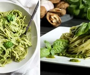 طرز تهیه اسپاگتی با سس پستو خوشمزه و لذیذ / روش پخت عالی و راحت و طعم بی نظیر