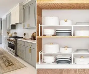 ترفندهای مرتب کردن و چیدمان اصولی کابینت / خیلی راحت فضای کابینت ها رو چند برابر کنید