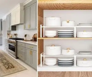 ترفندهای مرتب کردن و چیدمان اصولی کابینت / خیلی راحت فضای کابینت ها رو چند برابر کنید