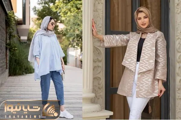 انواع استایل با مانتو کوتاه 