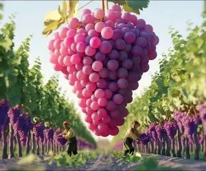 کشاورزی نوین؛ انگور کاشتن به قدری مرغوب و خوب که هرحبه اش اندازه پرتقال تامسون