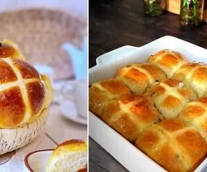 طرز تهیه نان هات کراس بانز با پف زیاد و بافت عالی / بهترین دستور برای پخت نان سوئدی