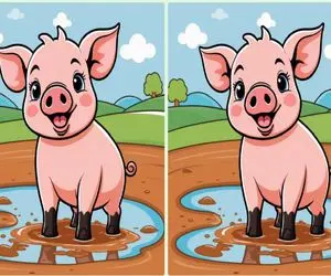 بازی فکری؛ اگه با هوشت همه رو صاف و صوف کردی سه تفاوت بارز خوک صورتی قلمبه رو بگو