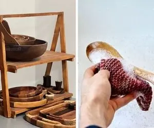 ظروف چوبی رو اینجوری تمیز و براق کن / ترفندای خونگی برای نو کردن ظرفای از جنس چوب