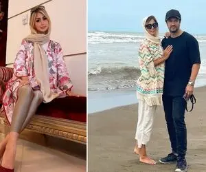 تیپ ریش ریش "زنِ شاهرخ استخری" تو ساحل؛ خانوم پوشش ایرانی اروپایی رو ترکیبی زده!