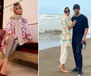 تیپ ریش ریش "زنِ شاهرخ استخری" تو ساحل؛ خانوم پوشش ایرانی اروپایی رو ترکیبی زده!