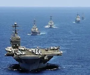 بازدید ویتکاف و کوشنر از ناو هواپیمابر آبراهام لینکلن 