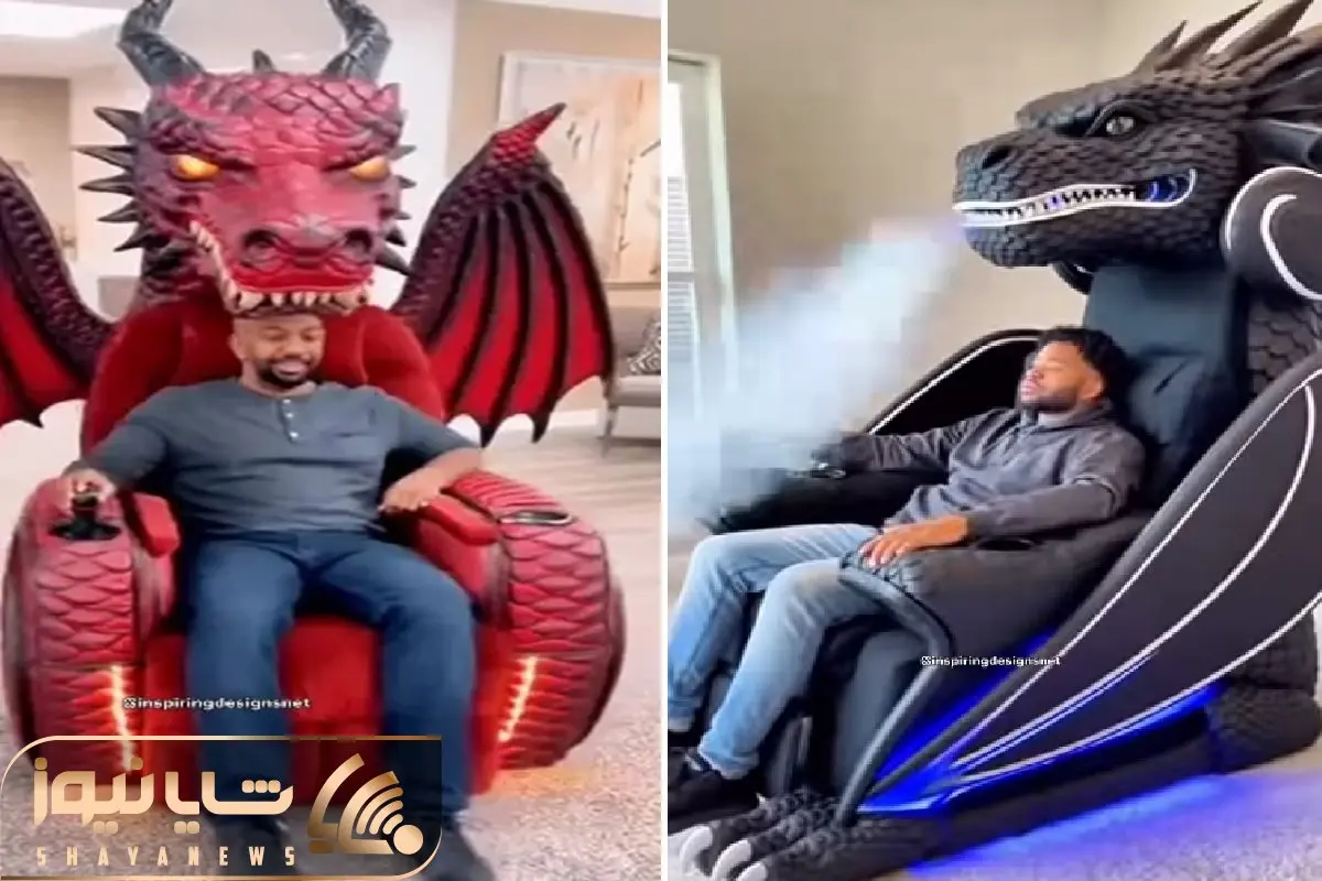 ترکیب فانتزی و واقعیت؛ ویلچر دراگون تخت شو ساختن با دکمه هاش هم راه میره هم دود میده