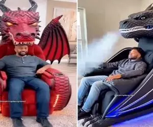 ترکیب فانتزی و واقعیت؛ ویلچر دراگون تخت شو ساختن با دکمه هاش هم راه میره هم دود میده