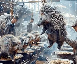 فرآوری جوجه تیغی /  کشتار جوجه تیغی و پردازش آن با استفاده از ماشین های پیشرفته