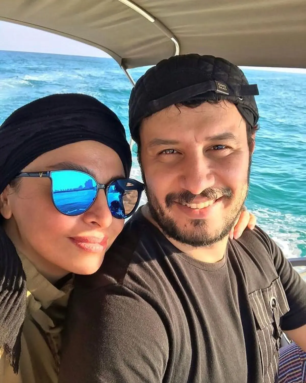 مه لقا باقری و همسرش جواد عزتی