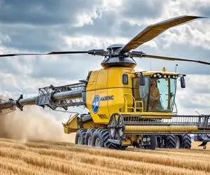 ابزارآلات نوین؛ کمباین کارخونه سرخود و بیل مکانیکی دارن گندم درو و مستقیم آرد میکنن