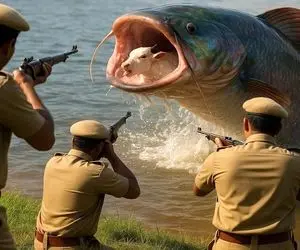 مستند حیات وحش؛ تیم قهرمانان گاو سفید را از حمله وحشتناک کوسه سیبیلو نجات داد