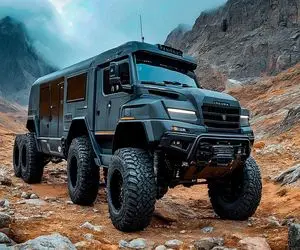 ماشین های لوکس؛ بزرگترین آفرود جهان که 8 تا چرخ هیولایی داره از چرم گاو نر ساخته شده