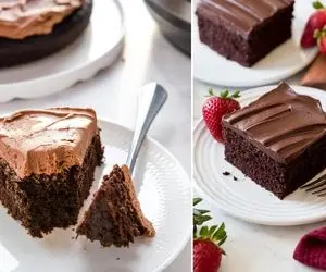 طرز تهیه کیک شکلات با خامه پنیری که با لبات بازی میکنه؛ کیک های قبلی همه سوتفاهم بودن!