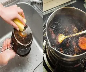 از جوش شیرین تا یخ رازهای از بین بردن سوختگی قابلمه/ بدون بشور بساب قابلمتو نجات بده