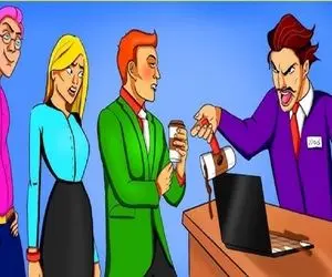 بازی فکری؛  کدوم از افراد شیطنت کرده و باعث ریخته شدن قهوه بر روی لب تاب شده؟