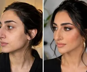 بهترین آرایش صورت مناسب دماغ بزرگ؛ کانتورینگ بینی، سبک میکاپ چشم و فرم دهی چهره