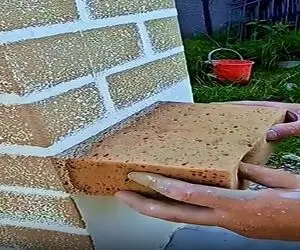 معماری خلاقانه؛ با یه تیکه ابر رو دیوار طرح آجر درآوورد خیلی باحال و طبیعی شد