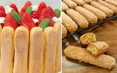 طرز تهیه بیسکوئیت لیدی فینگر / دستور پخت راحت و اندازه ها با پیمانه