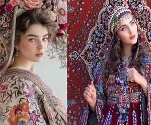 تاثیر فرش ایرانی بر طراحان لباس خارجی /  اینفلوئنسر ایرانی تو فستیوال فرش پوشید