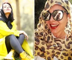 سانیا سالاری و آبجیش که از یه فضا مضای دیگه اومده؛ خانوم چه فشنِ و قناری پوش!