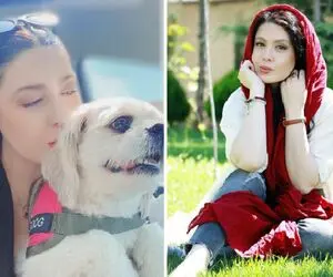 خانم بازیگر "خوش استایل و بلوری" مثل سیندرلا ؛ سگ دارم جای شوهر!