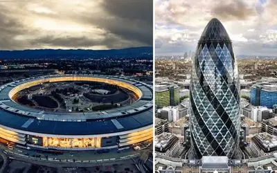 معماری ساختمان شیشه ای اپل پارک سفینه ای که رو زمین فرود آمد؛ ازدواج تکنولوژی و هنر