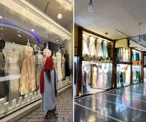 بازار لباس مجلسی در تهران؛ لباسای دوخت دبی که نگیناش زیر نور دیسکویی میشه رو میفروشن