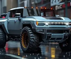 ماشین لوکس؛ بزرگترین جیپ هیولایی با چرخ هرکول آجدار از چرم تمساح و چدن ساخته شده