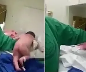 (ویدیو) ماجرای نوزادی که بعد از تولد راه رفت!