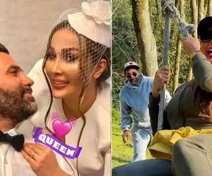 تاب بازی و شیطونی نیکبخت با زنِ دومش؛ بپا "queen جونت" غَش نکنه از خنده! 