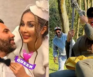 تاب بازی و شیطونی نیکبخت با زنِ دومش؛ بپا "queen جونت" غَش نکنه از خنده! 