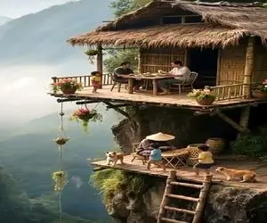 معماری خلاقانه؛ خونه دوطبقه ساختن همجوار ابرا و تو کوه عین خواب و خیاله