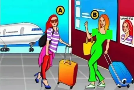 تست هوش تصویری | کدام خانم در فرودگاه تحت تعقیب است؟