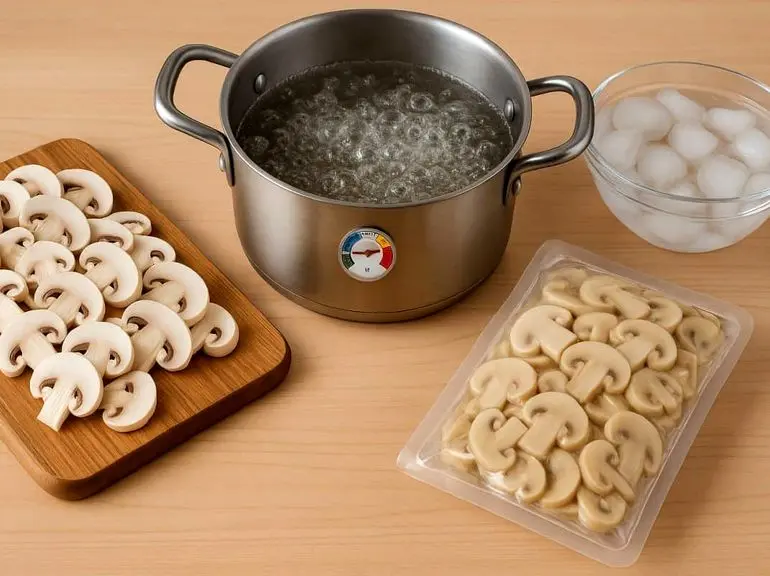 آموزش آشپزی؛ صفر تا صد بلانچ کردن قارچ و روش نگهداری آن برای مدت طولانی