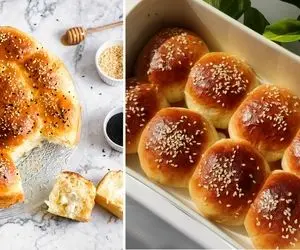 طرز تهیه نان کندو پنیری / بهترین دستور برای پخت نان لانه زنبوری مغزدار